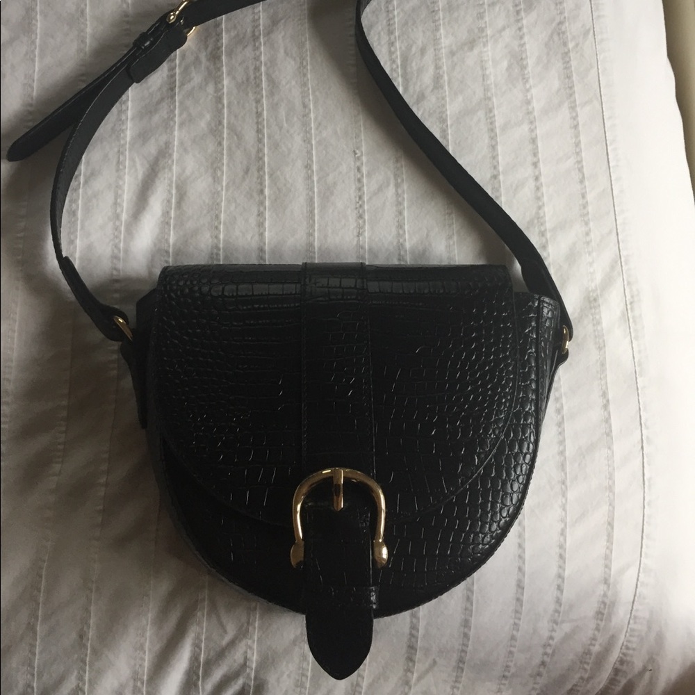 & Other Stories Black Leather Crossbody Bag